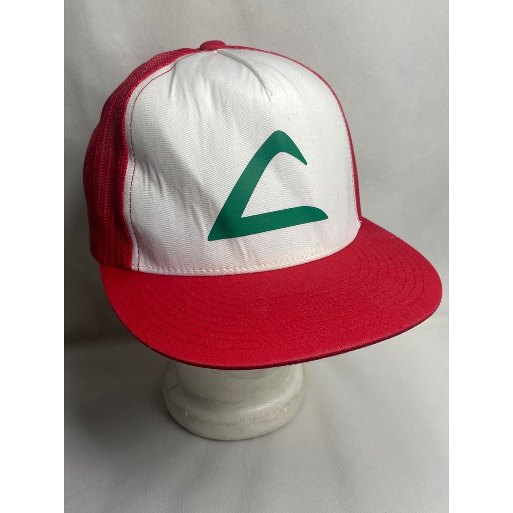 Pokémon Ash Ketchum Trucker Cap Cosplay Costume Red White Adjustable OSFM Hat